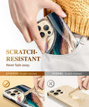 iPhone 14 Pro Military - Grade Drop Tested Marble Stylish Cases Shockproof Protective Cover Brown