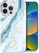 iPhone 14 Pro Military - Grade Drop Tested Marble Stylish Cases Shockproof Protective Cover Brown