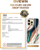 iPhone 14 Pro Military - Grade Drop Tested Marble Stylish Cases Shockproof Protective Cover Brown