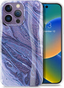 iPhone 14 Pro Military - Grade Drop Tested Marble Stylish Cases Shockproof Protective Cover Brown