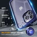 iPhone 14 Pro Newest Full - Body Bumper Case Glass Screen Protector Purple
