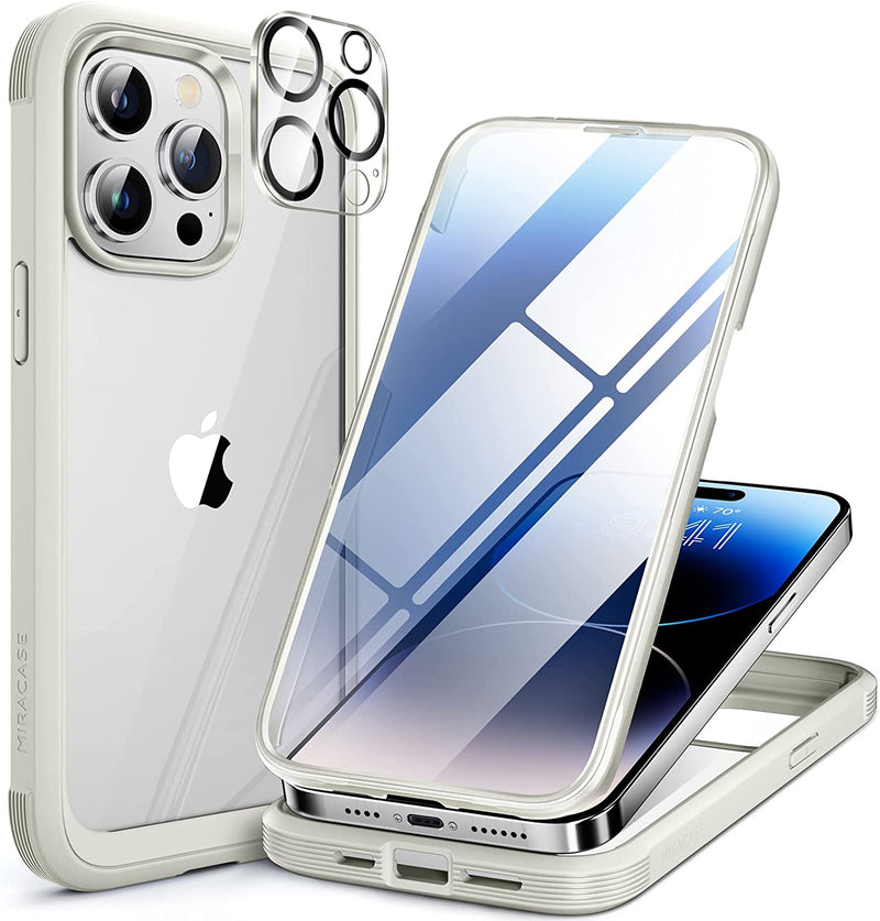 iPhone 14 Pro Newest Full-Body Bumper Case Glass Screen Protector Purple - Gorilla Cases