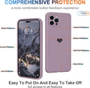 iPhone 14 Pro Silicone Soft Cases Girly Men Slim Heart Pattern Stylish Cute Cover Purple