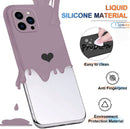 iPhone 14 Pro Silicone Soft Cases Girly Men Slim Heart Pattern Stylish Cute Cover Purple