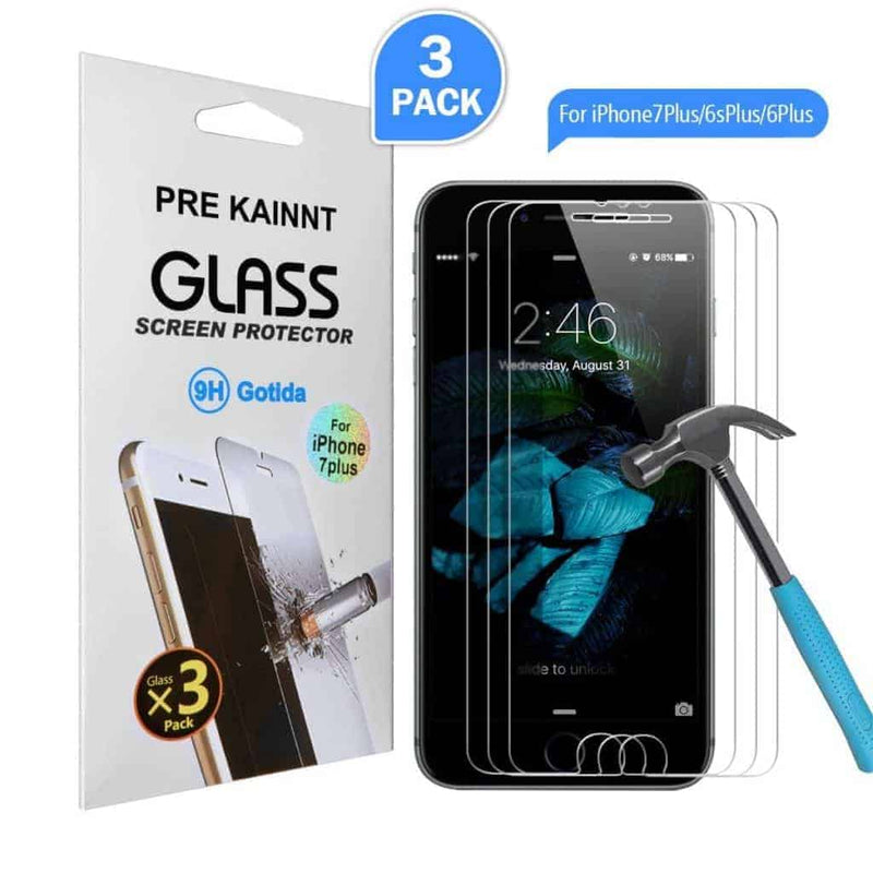 iPhone 8 Plus Screen Protector 3 Pack Gorilla Glass - Gorilla Cases