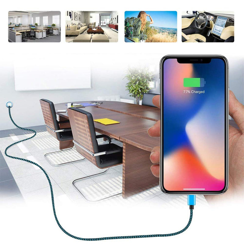 iPhone Charger Cable Aioneus iPhone Charging Cord 6ft 3Pack Colorful - Gorilla Cases
