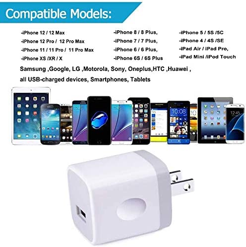 iPhone Wall Charger Adapter USB Charging, 5Pack Single Port USB Wall Plug - Gorilla Cases