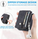 Linyune Galaxy Z Flip 4 Wallet Case Card Holder Flip Phone Cover (Black)
