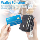 Linyune Galaxy Z Flip 4 Wallet Case Card Holder Flip Phone Cover (Black)