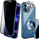 Magnetic Case iPhone 14 Pro Anti - Peeping Screen Protector Glass Privacy Case Black