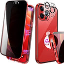 Magnetic Case iPhone 14 Pro Anti - Peeping Screen Protector Glass Privacy Case Black