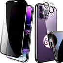 Magnetic Case iPhone 14 Pro Anti - Peeping Screen Protector Glass Privacy Case Black