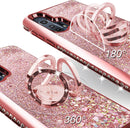 Moto Edge Plus Case Moving Liquid Holographic Kickstand Rose Gold