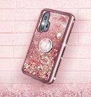 Moto Edge Plus Case Moving Liquid Holographic Kickstand Rose Gold