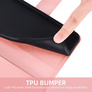 Moto Edge Plus Wallet Case Tempered Glass Screen Protector Rose Gold