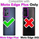 Moto Edge Plus Wallet Case Tempered Glass Screen Protector Rose Gold