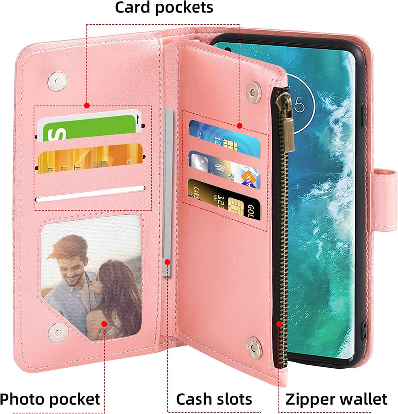Moto Edge Plus Wallet Case Tempered Glass Screen Protector Rose Gold - Gorilla Cases