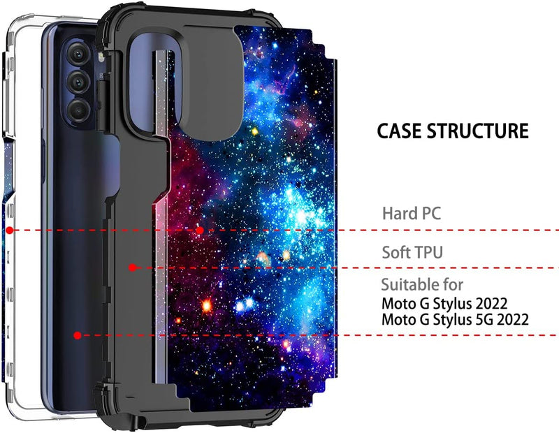 Moto G Stylus 5G/4G Case Shiny Dark Three Layer Heavy Duty Blue Sky - Gorilla Cases