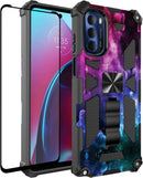 Motorola Edge Plus Case, Moto Edge Tempered Glass Protector Black Marble