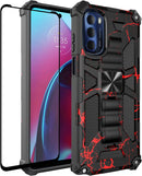 Motorola Edge Plus Case, Moto Edge Tempered Glass Protector Black Marble