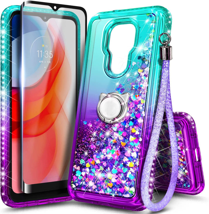 Motorola Moto G Play Tempered Glass Screen Protector Girls Cute Case (Pink/Aqua) - Gorilla Cases