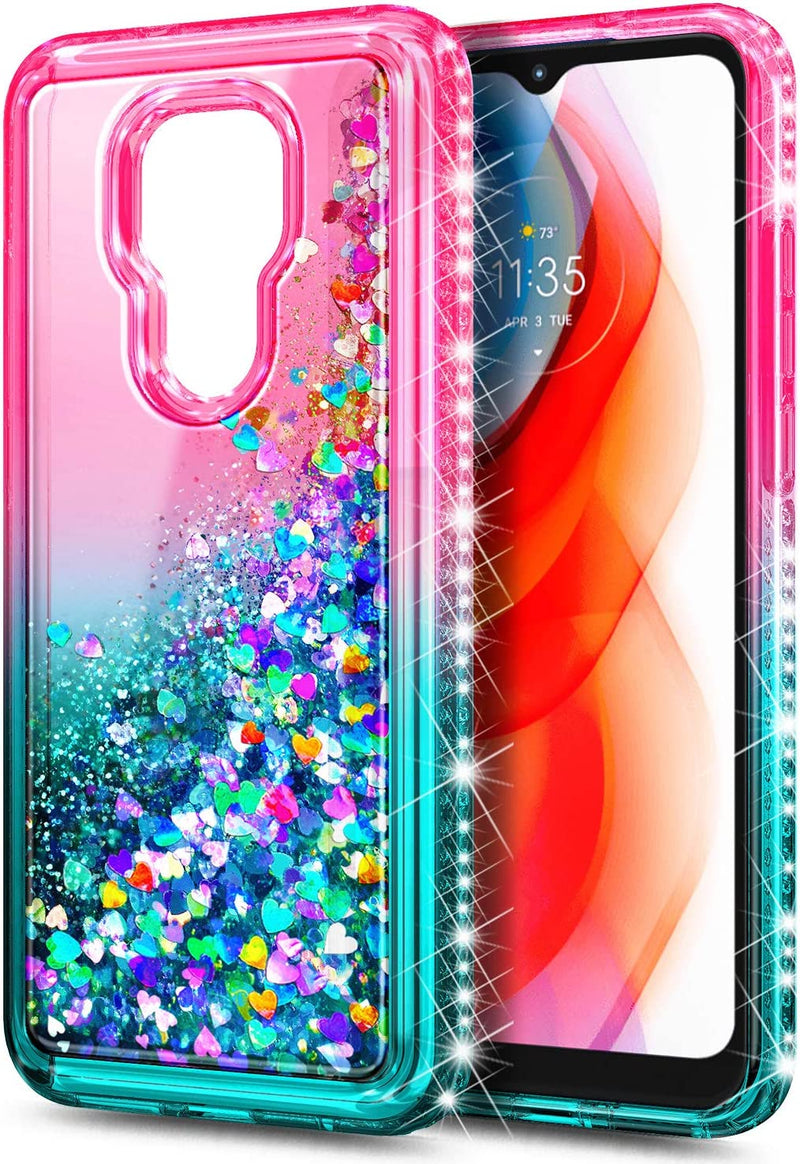 Motorola Moto G Play Tempered Glass Screen Protector Girls Cute Case (Pink/Aqua) - Gorilla Cases