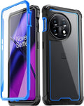 OnePlus 11 5G 6.7" Full - Body Hybrid Shockproof Bumper Cover Black Clear
