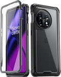 OnePlus 11 5G 6.7" Full - Body Hybrid Shockproof Bumper Cover Black Clear