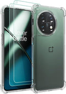 Oneplus 11 5G Case Women Girls Flower Floral 2pcs Screen Protector Phone Cover