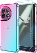 Oneplus 11 5G Case Women Girls Flower Floral 2pcs Screen Protector Phone Cover