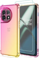 Oneplus 11 5G Case Women Girls Flower Floral 2pcs Screen Protector Phone Cover