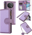 OnePlus 11 5G Wallet Cover Tempered Glass Screen Protector Girls Rose Gold