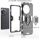 OnePlus 11 Case 2 in 1 Shockproof Defender Kickstand Dual Layer Bumper Hard Back Case Cover Black