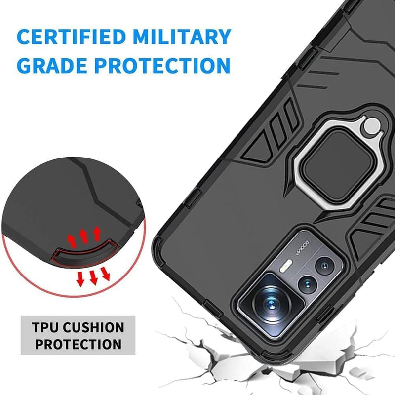 OnePlus 11 Case 2 in 1 Shockproof Defender Kickstand Dual Layer Bumper Hard Back Case Cover Black - Gorilla Cases