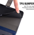 OnePlus 7 Pro Wallet Case Tempered Glass Screen Protector Flip Cover Blue