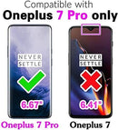 OnePlus 7 Pro Wallet Case Tempered Glass Screen Protector Flip Cover Blue