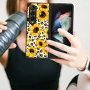Samsung Galaxy Fold 4 Case, Flower Sunflower Leopard Design Cute Phone Cover