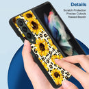 Samsung Galaxy Fold 4 Case, Flower Sunflower Leopard Design Cute Phone Cover