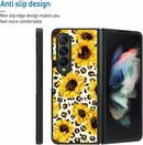Samsung Galaxy Fold 4 Case, Flower Sunflower Leopard Design Cute Phone Cover