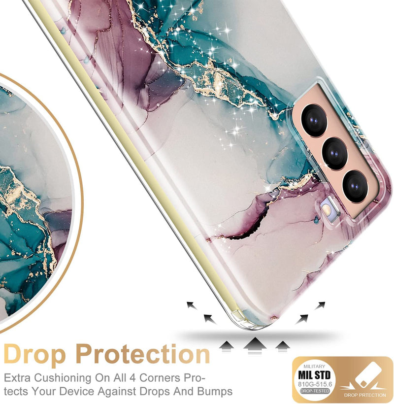 Samsung Galaxy S21 Case Rugged Cover Pink Marble - Gorilla Cases