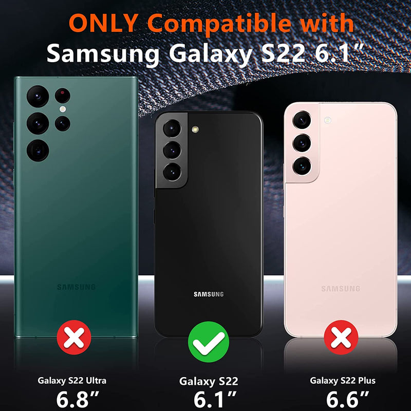 Samsung Galaxy S22 Case Glass Protector Shockproof Case Black - Gorilla Cases