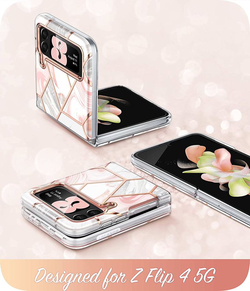 Samsung Galaxy Z Flip 4 5G Slim Stylish Protective Bumper Case (Marble) - Gorilla Cases