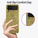 Samsung Galaxy Z Flip 4 5G,Galaxy Z Flip 4 5G Case Fold Cover Case Gold