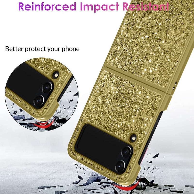Samsung Galaxy Z Flip 4 5G,Galaxy Z Flip 4 5G Case Fold Cover Case Gold - Gorilla Cases