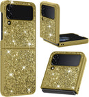 Samsung Galaxy Z Flip 4 5G,Galaxy Z Flip 4 5G Case Fold Cover Case Gold