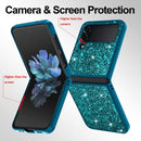 Samsung Galaxy Z Flip 4 Case Bling Glitter Cute Case Women - Blue