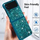 Samsung Galaxy Z Flip 4 Case Bling Glitter Cute Case Women - Blue