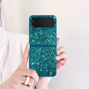 Samsung Galaxy Z Flip 4 Case Bling Glitter Cute Case Women - Blue