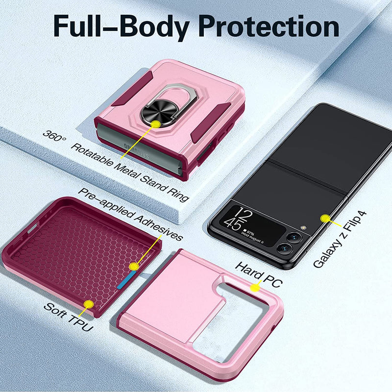 Samsung Galaxy Z Flip 4 Case, Heavy Duty Protective Case Pink