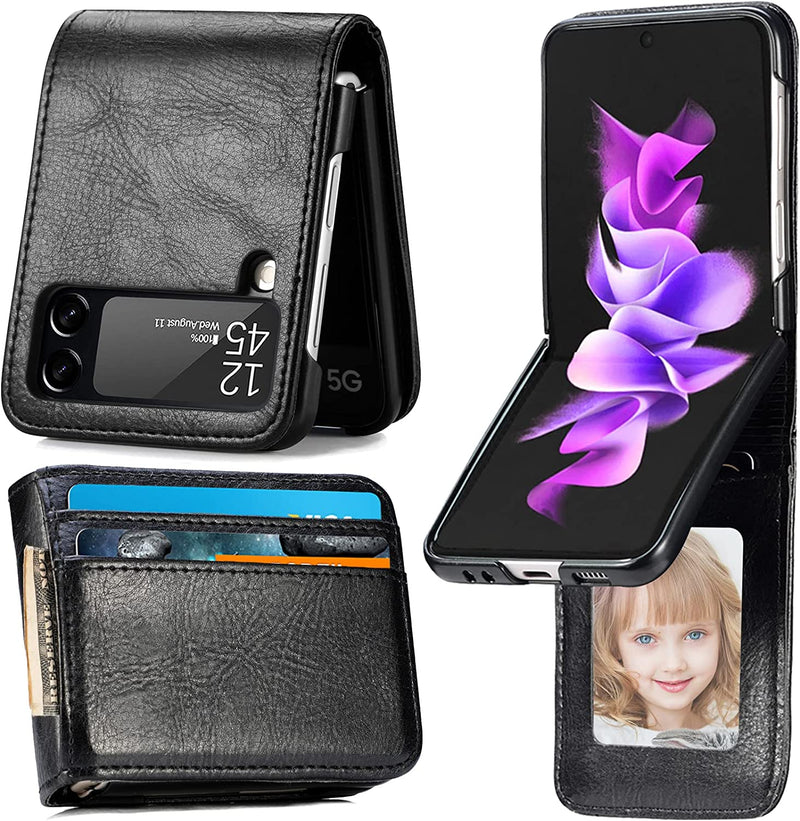 Samsung Galaxy Z Flip 4 Case Wallet Case Card Holder, Slim Fit Premium (Black) - Gorilla Cases